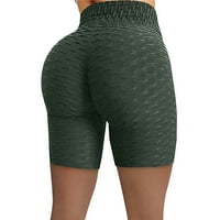 Joga hlače za žene poklon za žene ženske zgužvane hlače visokog struka s elastičnim bokovima za trčanje, fitness, jogu, biciklističke