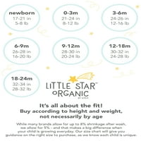 Little Star Organic Baby Boy 2PK ROMPERS, Veličina novorođenčeta - 24m