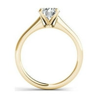 Carat T.W. Dijamantni šesterostrani pasijans 14KT zaručnički prsten od žutog zlata