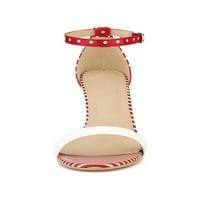 Jedinstvene ponude trake za gležnjeve polka točkice stiletto potpetice sandale za žene