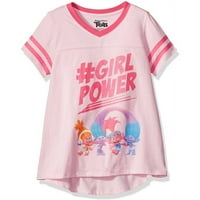 Djevojke '' girlpower 'grafička majica s kratkim rukavima s ružičastim sjajem s ružičastim sjajem