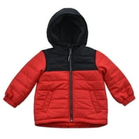 Arctic Quest Boy Boy Blok Block Schujeva jakna i skijaški set s snowsoit -a - Veličina 2T, crvena