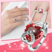 Dijamant u obliku srca u boji dragi kamen cirkon mikro okruženje prsten Nakit rođendanska ponuda poklon ženski modni prstenovi