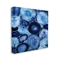 Stupell Blue Geode Crystals aranžman Sažetak slikanja galerija zamotano platno print zidna umjetnost