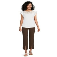 Vremenske i trupske ženske flare ponte hlače, 2-pack, 30 inseam za redovne, veličine xs-xxl