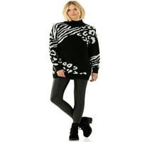 Scoop ženski apstraktni džemper za životinjsku tuniku