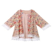 & Ženska šifonska košulja dugih rukava bluza ležerni kardigani s cvjetnim printom ljetni Bikini na plaži kimono bez leđa