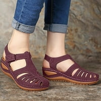 Ženske sandale na klinovima, gladijatorske sandale na platformi, ljetne Vintage boemske sandale s otvorenim prstima, Ležerne sandale