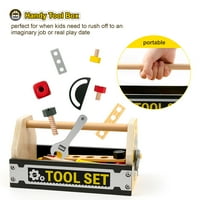Dječji radni stol Prijenosni set alata prikladan drveni alat za igru za malu djecu čvrsti čekić s ključem
