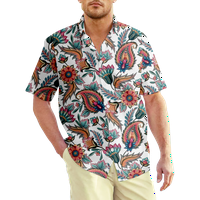 - Košulje za muškarce, modni dizajnerski Print s uzorkom, Vintage osnovne Ležerne havajske košulje s kratkim rukavima na kopčanje