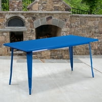 & Robna ocjena 31,5 63 pravokutni plavi Metalni stol za unutarnju i vanjsku upotrebu