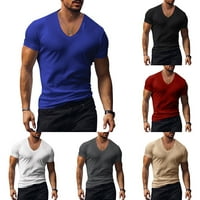 Muška majica kratkih rukava, vrhovi, bluza s izrezom, majica za fitness i izgradnju tijela, Crna majica, majica, majica, majica,