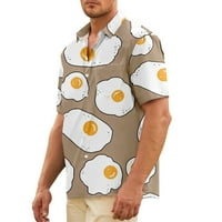 Muške košulje na kopčanje kratkih rukava Havajska ležerna majica za plažu s printom festivala hrane ljetni top običnog kroja 4 inča