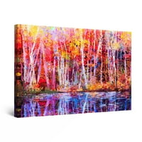 Slikarstvo na platnu apstraktni pejzaž u boji šumsko drveće Španjolska Slikarstvo - veliki okvir 3248