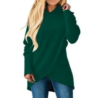 Omotani omot jesenska majica s kapuljačom jednobojne košulje modni pulover Plus size topovi modna proljetna odjeća za žene zelena