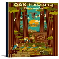 Oak Harbor, DC-šuma-Geometrijski - uzorak lampiona za ispis