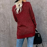 Ženski džemperi u donjem dijelu, Ženski kardigan s dugim rukavima, džemper s džepovima, crni