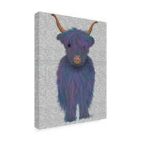 Fab Funky 'Highland Cow Purple Full' platno umjetnost