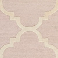 Geometrijski tepih od vune s četiri lista, svijetlo ružičasta bjelokost, 9 '12'