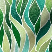 Baršunasta tkanina Debeli četvrt-vitražni valovi plavo-zeleni, tirkizno-zeleni, apstraktni, akva, šarene teksture, tkanina s printom