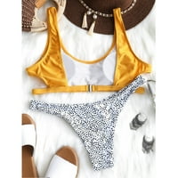Ženski Bikini Set s printom na točkice, push-up kupaći kostim, odjeća za plažu, podstavljeni kupaći kostimi