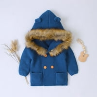 Dodaci/ jednobojni džemper za dječake i djevojčice s kapuljačom, pleteni vrhovi s ovratnikom, topli kaput, dječje jakne