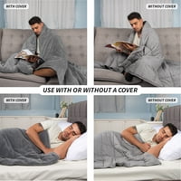 Terapija spavanja ponderirana pokrivač i poklopac, 20 lbs, 80, siva