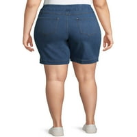 Terra & Sky Women's Plus Size 5 džepova na traper kratke hlače