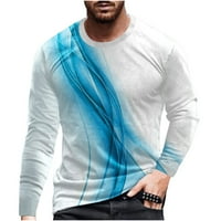 Rasprodaja muških vrhova Muški Casual pulover s okruglim vratom s kratkim rukavima majica s printom bluza u plavoj boji
