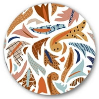 DesignArt 'barokni inspirirani stilizirani doodles oblika' boemijski i eklektični krug metal zidna umjetnost - disk od 36