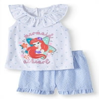 Disney Little Mermaid djevojčica Ariel Tank & Shorts, Outfit Set