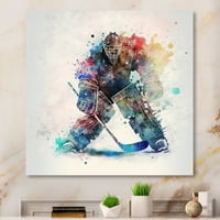 Dizajn hokejaškog vratara tijekom hokejaške utakmice; platno zidna umjetnost