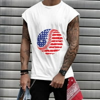 Domoljubne košulje za muškarce, košulje američke zastave za muškarce, ljetni pulover s printom 4. srpnja, sportska majica bez rukava
