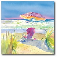 Galerija akvarelnih stolica za plažu u meniju-zidna umjetnost na platnu u omotu, 16.16