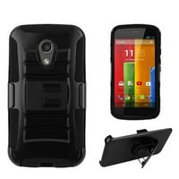 & E Shell Case Armor Kombo za Moto G 2. Gen Xt Black Black W remen futrola za kopče