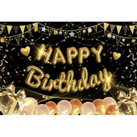 Pozadina za rođendansku fotografiju za odrasle, zlatni sjajni baloni, natpis za rođendansku zabavu, fotografska pozadina za foto
