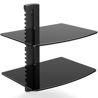 Tiers AV SHELF ZIDNI BOAT Crni nosač stalak za XBO kabelske kutije Igrački sustavi