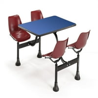 Model grupnog stola za sjedenje s 24-inčnim vrhom i sjedalima, plava s bordo