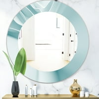 Dizajnersko moderno ogledalo svijetloplavi valovi 2 - ovalno ili okruglo zidno ogledalo
