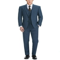Muška odijela Redovito fit 3-komadiće karirano odijelo za muškarce Blazer prsluk hlače set