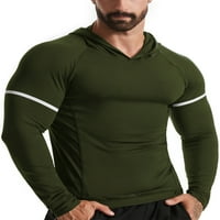 Muške kompresijske majice s dugim rukavima, osnovni vrhovi, jednobojna zimska oprema, majica za trčanje, rastezljivi trening s kapuljačom,