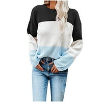 Rasprodaja ženskog džempera za jesen-zimu ženski casual jednobojni džemper s okruglim vratom s dugim rukavima Gornji dijelovi bluze