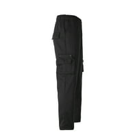 Muške teretne hlače u A-listi, jednobojne široke prozračne hlače s elastičnim džepom s patentnim zatvaračem
