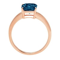 18k prsten od ružičastog zlata od 18k s prozirnim dijamantom od imitacije asssher 2K 10,75