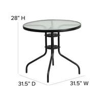 Okrugli Metalni stol od kaljenog stakla 31,5 inča