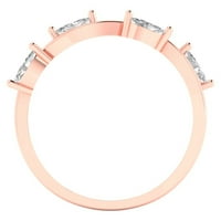 0. karatni dijamant izrezan markizom, sintetički bijeli Safir, 18-karatno ružičasto zlato, prsten koji se može graditi u MB6