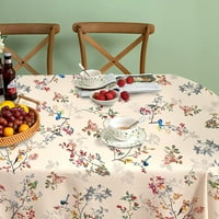 Jesenski ovalni cvjetni stolnjak za ptice, rustikalni francuski stolnjak za ovalne stolove 102, savršen za kuhinjsku večeru, restoran,