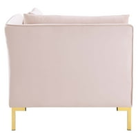 Sekcijski baršunasti kauč od 7 komada u ružičastoj boji