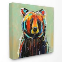 Kolekcija kućnog dekora-apstraktna šarena zidna umjetnost s crnim medvjedom