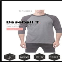 Muška baseball majica s rukavima Regular Fit -rastezljivi Pamuk sa Реглан S-5XL BKLTG_LTGNAV_CHABLK_LTGBLK M